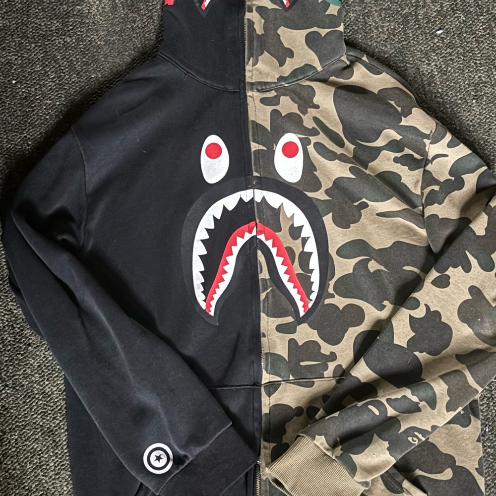 Camouflage and Black Shark bape hoodi
